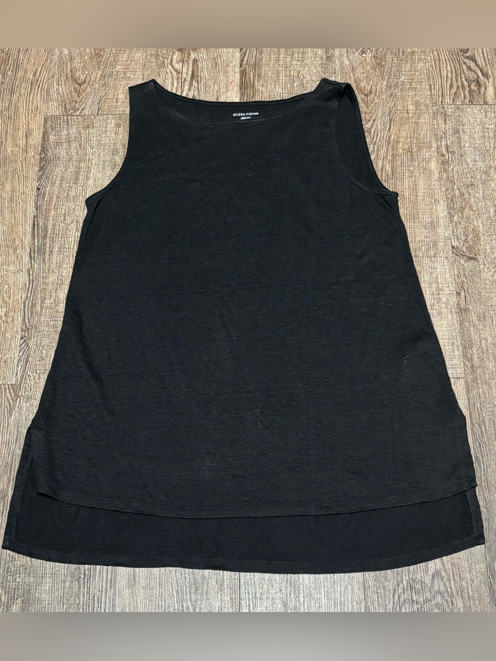 NWOT! Eileen Fisher Organic Linen Boat Neck Sleeveless Tank Top